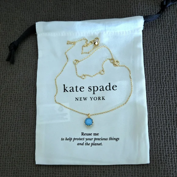 Kate Spade♠️ "That Sparkle" Turquoise🩵 Pendant Necklace - NWT - Picture 11 of 16